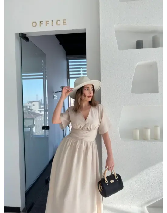 Omarı Yazın Rahatlığına Özel Uzun Elbise