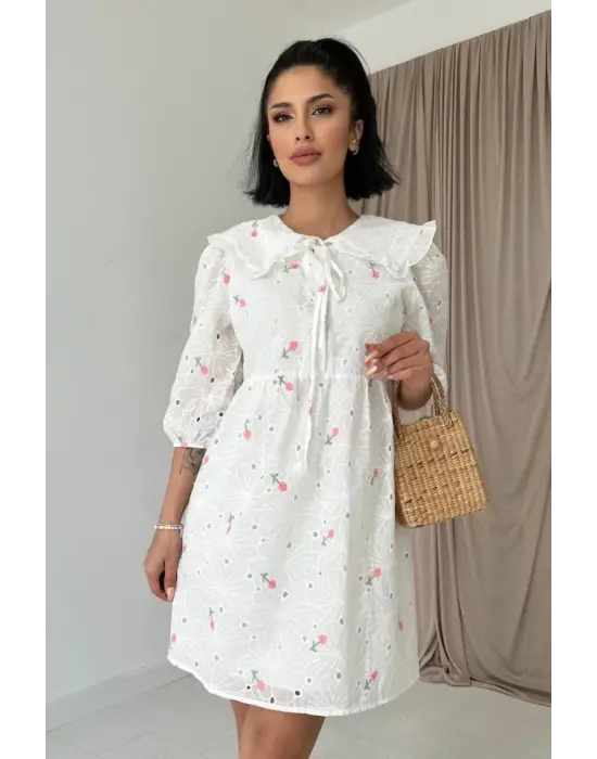 Omarı Yumuşak Pamuklu Bebe Elbisesi