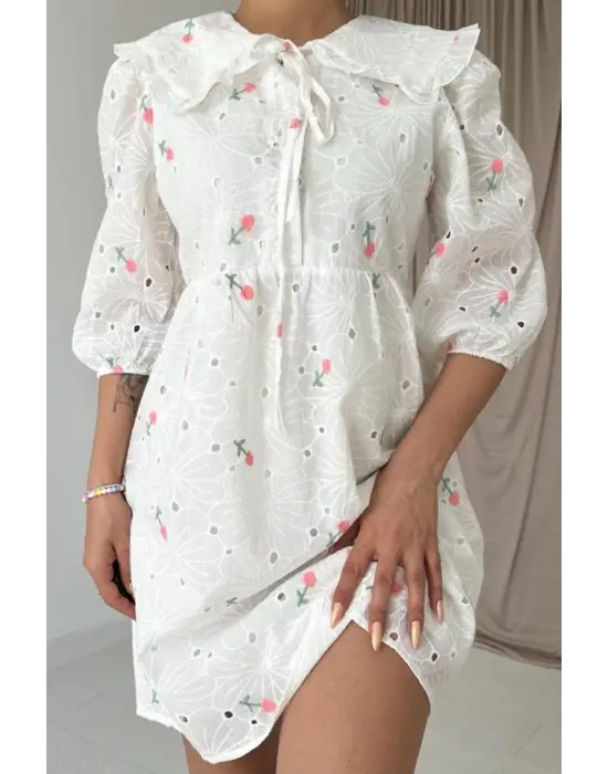 Omarı Yumuşak Pamuklu Bebe Elbisesi