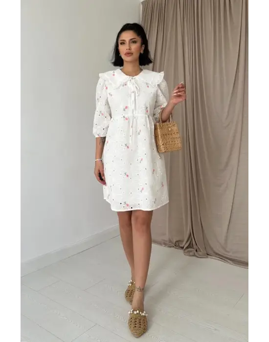 Omarı Yumuşak Pamuklu Bebe Elbisesi