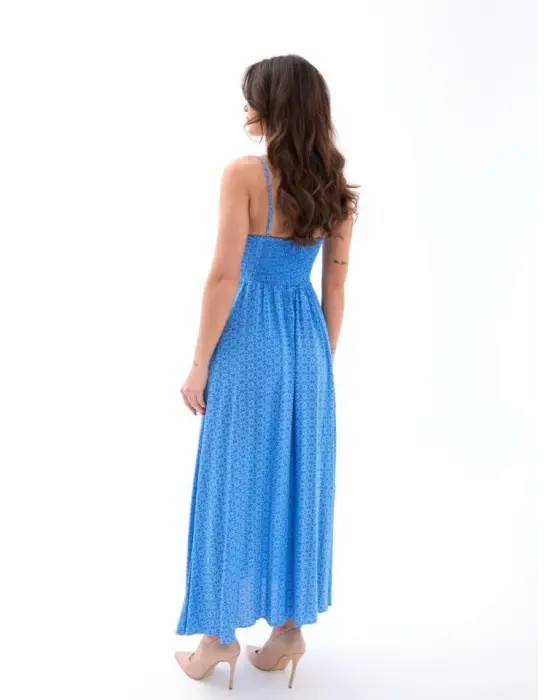 Omarı Uzun Kollu Dantel Detaylı Siyah Elbise