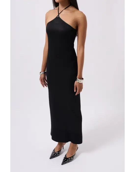 Omarı Omuzları Açık Maxi Elbise