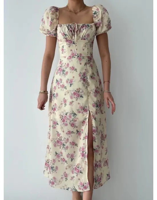 Zeze Balon Kol Elbise