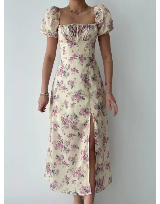 Omarı Balon Kol Elbise Modası