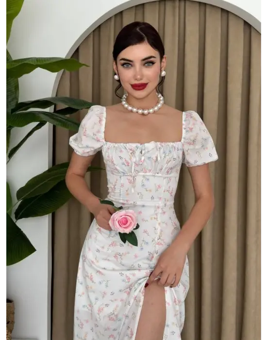 Zeze Balon Kol Elbise