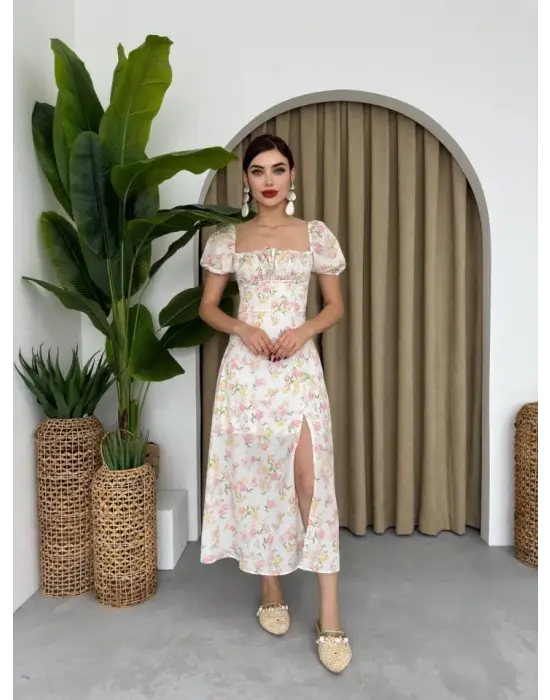 Zeze Balon Kol Elbise