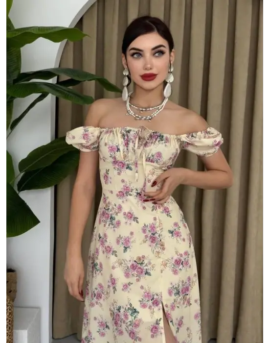 Omarı Balon Kol Elbise Modası