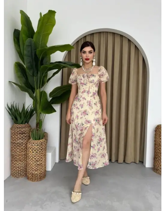 Zeze Balon Kol Elbise