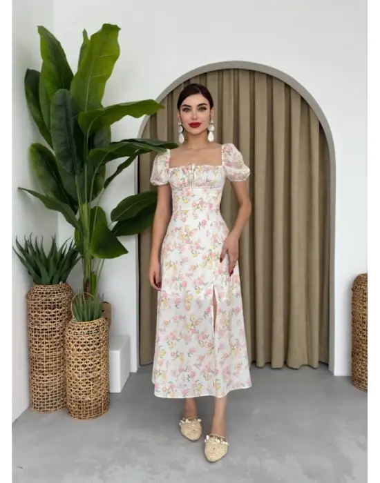 Zeze Balon Kol Elbise