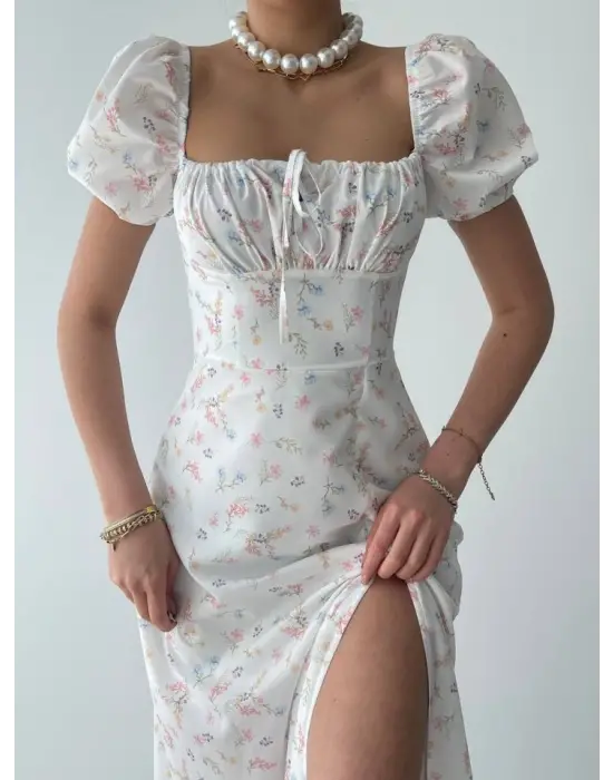 Zeze Balon Kol Elbise