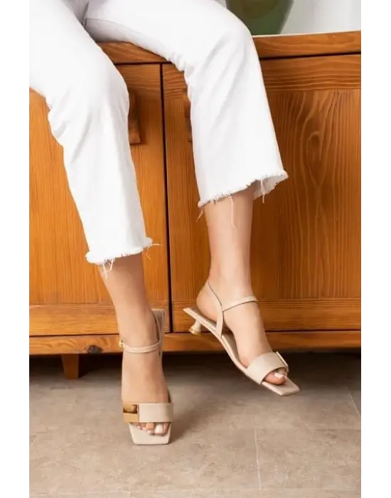 Zıan Bej Topuklu Ayakkabı