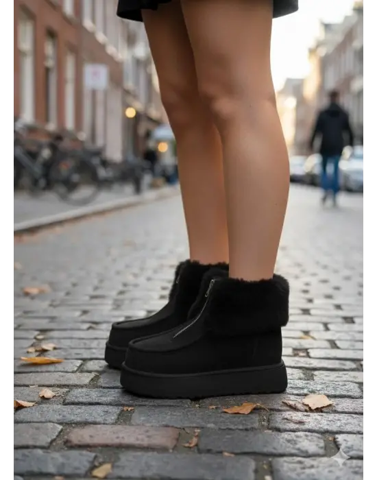 Zinya Siyah Süet Bot