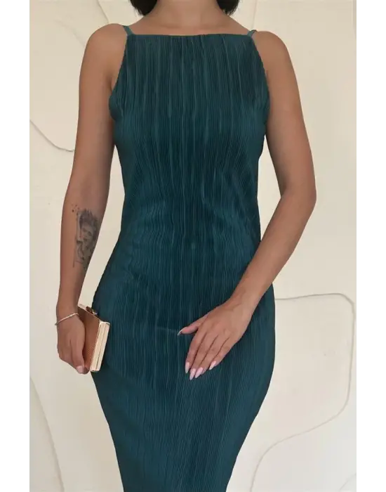 Omarı Zümrüt Piliseli Elbise