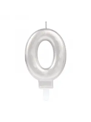 0 Rakam Mum Gümüş Renk