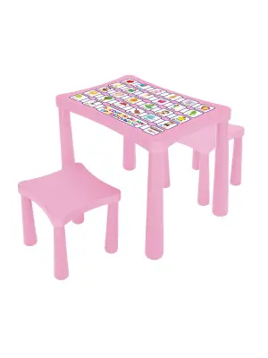 03 493 STORY İKİ TABURELİ MASA (PEMBE)