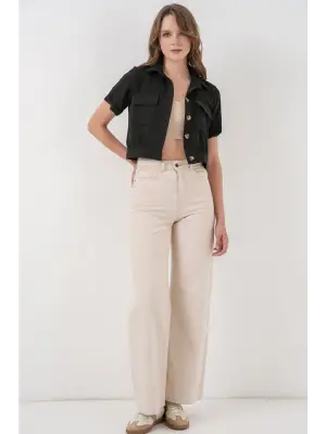 0663 Crop Ceket - Siyah