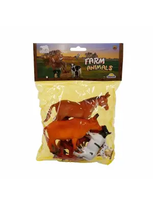0708 Çiftlik Hayvanları Poşetli Hayvan Oyun Seti Orta Boy- Sunman