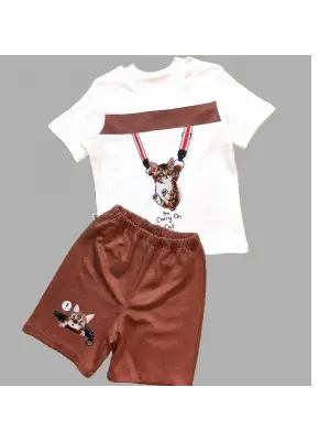 Trend Kedi Baskılı Bebek Takımı