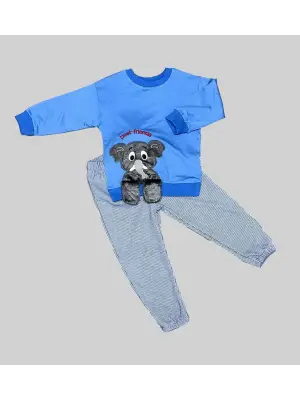 Çocuk Takımı Sallanan Ayak Desenli Sweat Pantolonlu