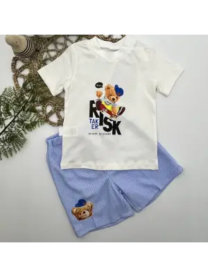 Enerjik Ayı Baskılı Erkek Bebek Takımı