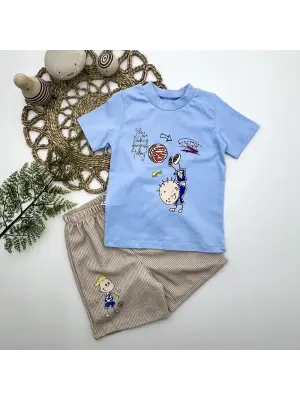 Enerjik Baskılı Erkek Bebek Takımı