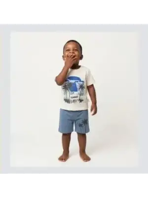 1/3 Yaş Hawai Baskılı Çocuk Takımı