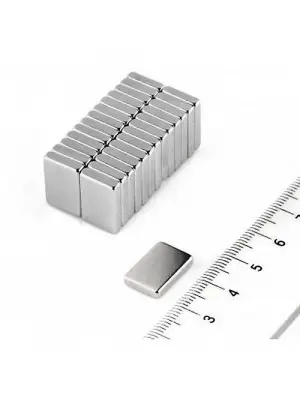 1 Adet 15x10x1.5 Mm Köşeli Neodyum Mıknatıs N35 Magnet Dayanıklı Nikel Kaplama