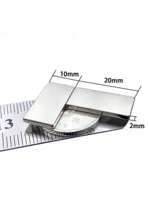1 Adet 20x10x2 Mm Neodyum Mıknatıs Köşeli Magnet N35 Nikel Kaplama Güçlü Kaliteli Dayanıklı