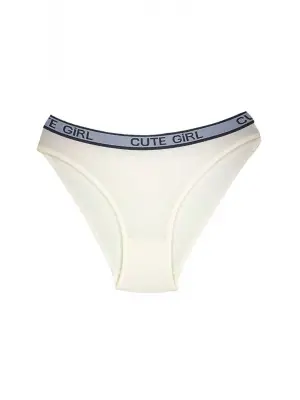 10 Adet Beli Yazılı Pamuklu Kalın Lastik Kadın Slip Külot