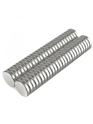 100 Adet 10x1mm Yuvarlak Neodyum Mıknatıs Güçlü Dayanıklı Magnet Nikel Kaplama