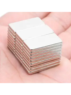 100 Adet 20x10x2 Mm Neodyum Mıknatıs Köşeli Magnet N35 Nikel Kaplama Güçlü Kaliteli Dayanıklı