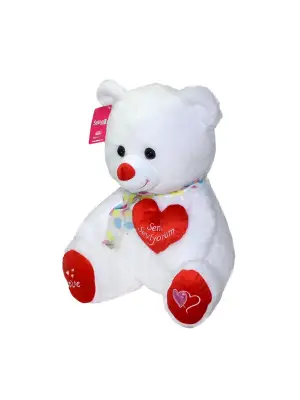 1030B Selay, Yumoş Ayıcık Beyaz 47cm