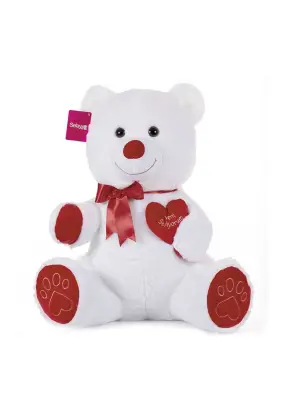 1045B Selay, Tıkıl Ayı 65 cm Beyaz