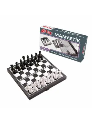1050170 Manyetik Satranç-Tavla 2si 1 Arada -Starokey