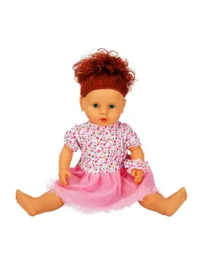 1060011 Lila Sesli Saçlı Et Bebek 60 cm