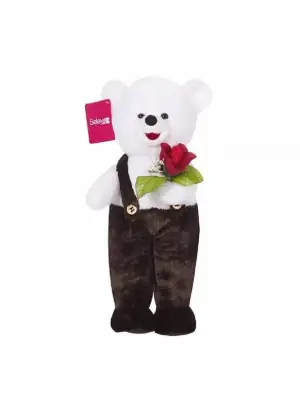 1076K ÇİÇEKLİ TULUMLU AYICIK 115 CM KAHVERENGİ