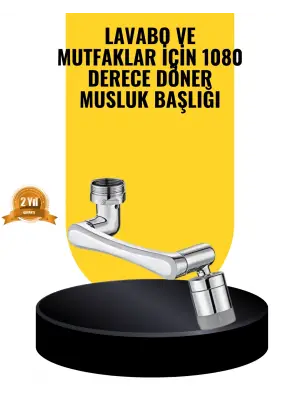 1080° Dönebilen Musluk Başlığı 2 Su Modlu Ayarlanabilir Esnek Tasarım