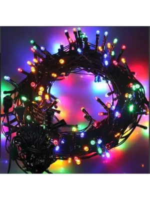 10m 100 Led Boncuk Lamba Rgb Işık Siyah Kablo