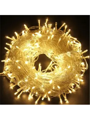 10m 60 Led Gün Işığı 2 Kademeli Şeffaf Kablo Pilli