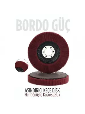 11 cm Endüstriyel Aşındırıcı Keçe Disk – 22 mm İç Çaplı Zımpara Fırçası