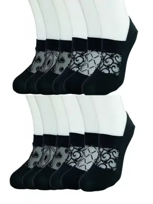 Omarı Fantezi Desenli Babet Çorap Seti