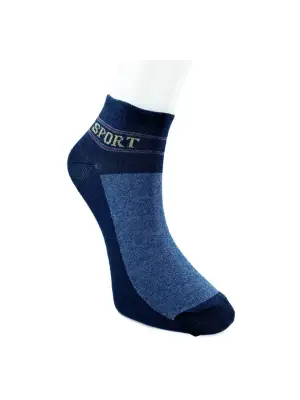 Siyah Gri Lacivert Erkek Yazlık Spor Bilek Çorap 12 Çift