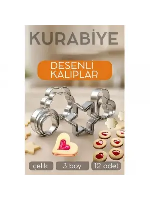 12li Kurabiye Kalıbı Seti Profesyonel Şef Paslanmaz Çelik  | Mutfak Sanatınızın Vazgeçilmezi