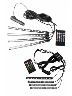 12li Şerit Led Işık Rgb Sese Ve Müziğe Duyarlı Araç İçi Ayak Altı