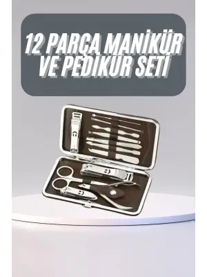 12 Parça Manikür Pedikür Seti Tırnak Bakımı Nasır Temizleme El Ayak Bakımı