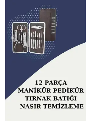12 Parça Paslanmaz Çelik Kompakt Ve Taşınabilir Manikür Makası Tırnak Makası
