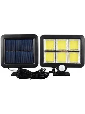 120 Cob Led Solar Panelli 3 Modlu Duvar Lambası