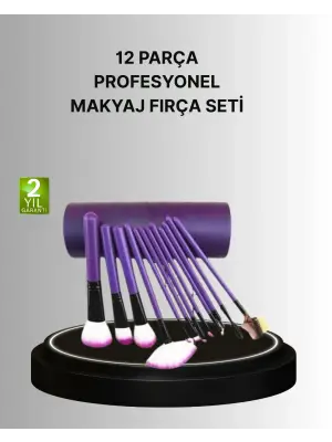 12’li Makyaj Fırça Seti Fondöten Allık Far Karıştırma İçin Tam Uyumlu