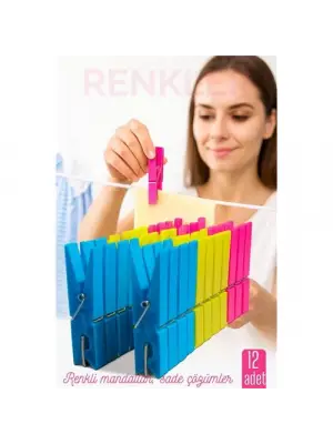 12’li Plastik Mandal Seti – Renkli, Dayanıklı, Çok Amaçlı Tutuş Ustası