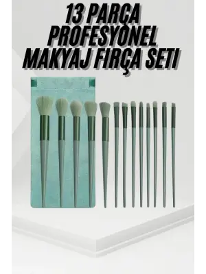 13 Parça Taşınabilir Kılıflı Profesyonel Makyaj Fırça Seti Pudra Allık Fondöten Fırçası